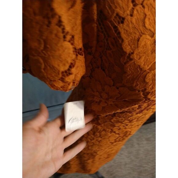 Free People Sleeve Lace Cut Out Dress NWT Sm Boho Cottage Core Feminine - Picture 7 of 12